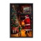 Stupell Industries Santa & Child by Fireplace Black Framed Floater Canvas Wall Art, design by Sara Culpepper